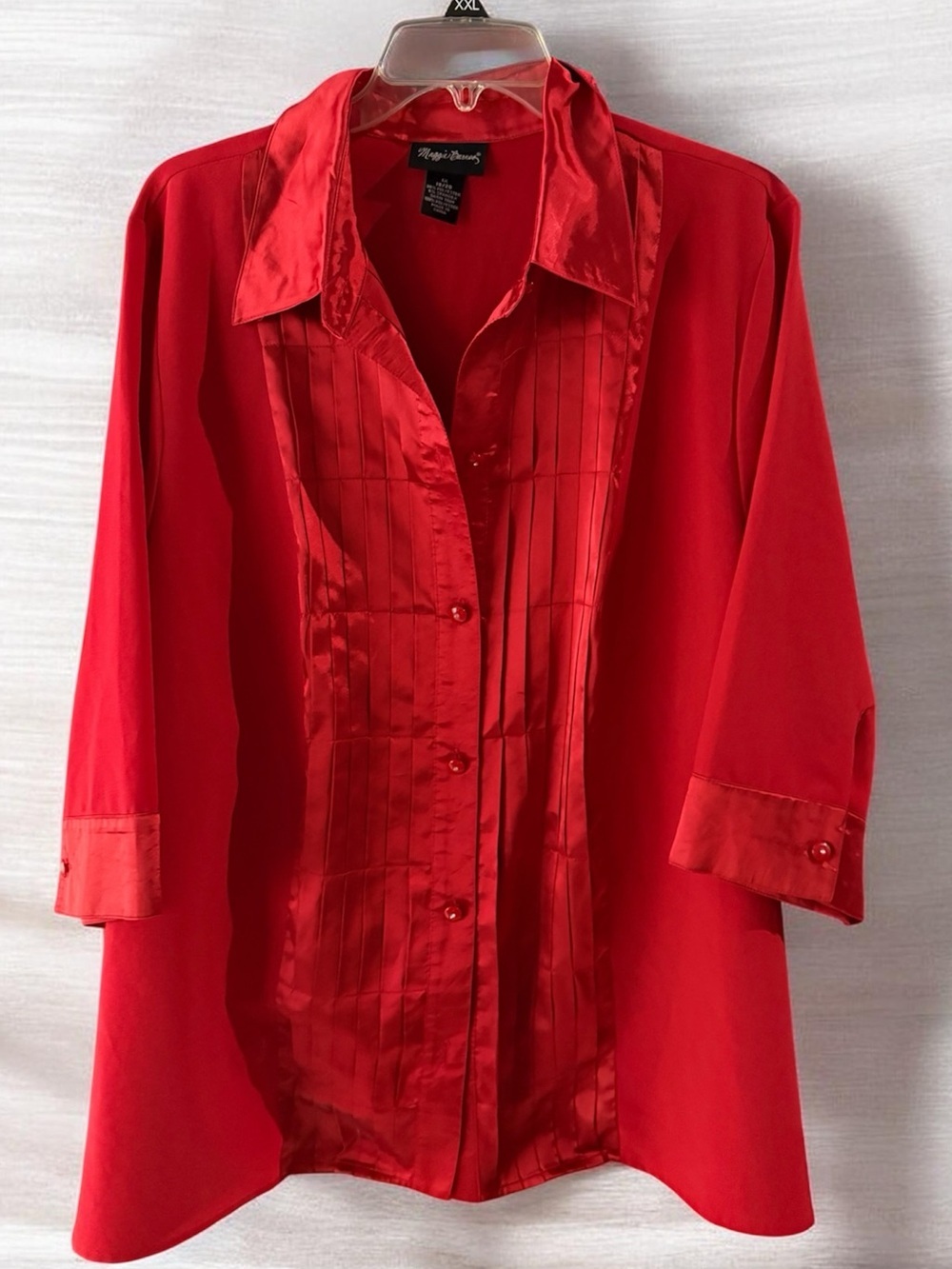 Women's Maggie B Red Blouse 1X‎ Button Down
